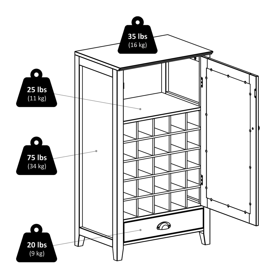 Bordeaux 25-Bottle Wine Cabinet, Espresso