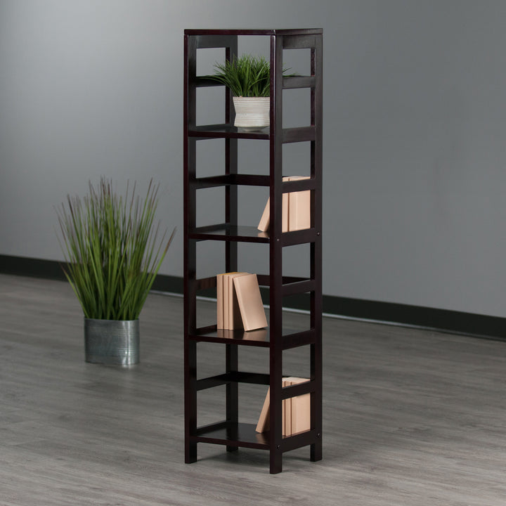 Leo 4-Tier Storage Shelf, Espresso