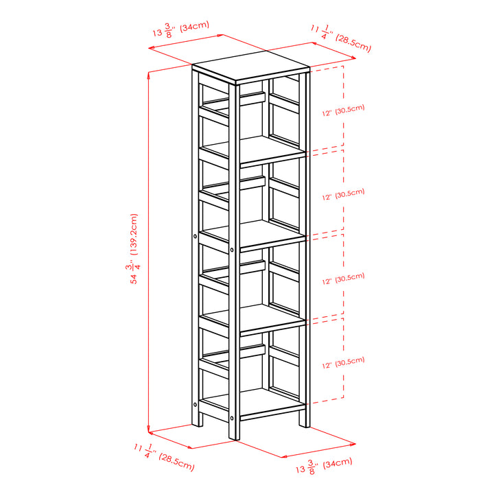 Leo 4-Tier Storage Shelf, Espresso