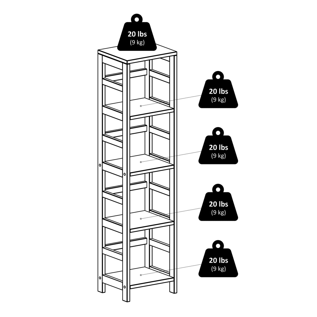 Leo 4-Tier Storage Shelf, Espresso