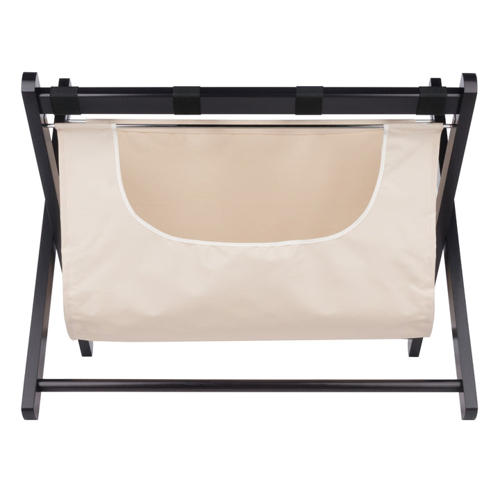 Dora Luggage Rack with Fabric Basket, Espresso