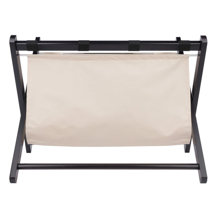 Dora Luggage Rack with Fabric Basket, Espresso