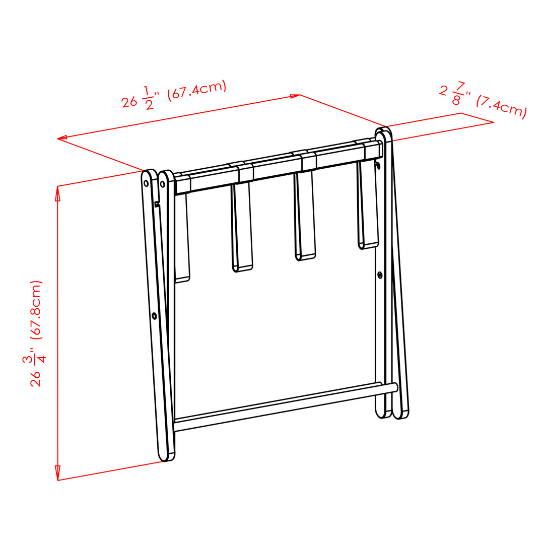 Dora Luggage Rack with Fabric Basket, Espresso