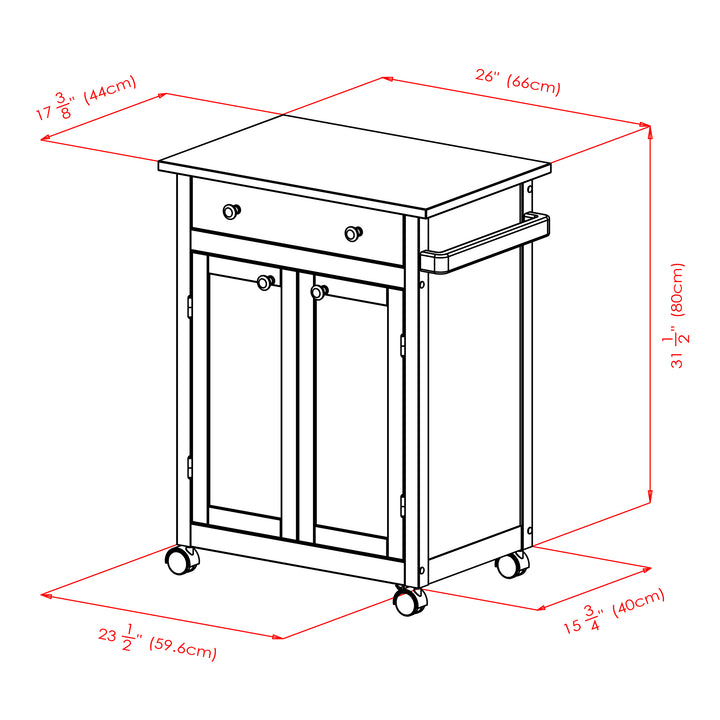 Savannah Kitchen Utility Cart, Espresso