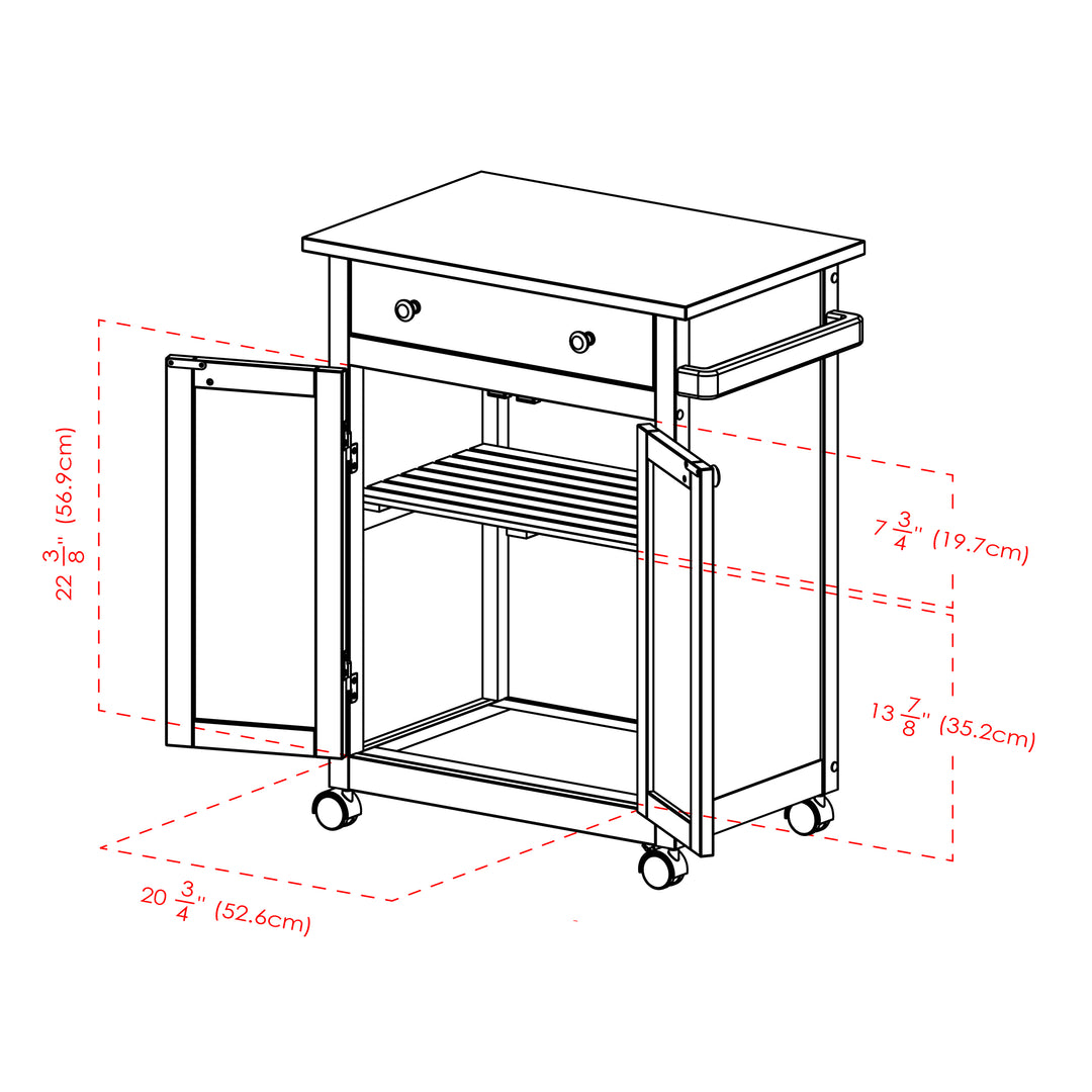 Savannah Kitchen Utility Cart, Espresso