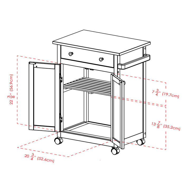 Savannah Kitchen Utility Cart, Espresso