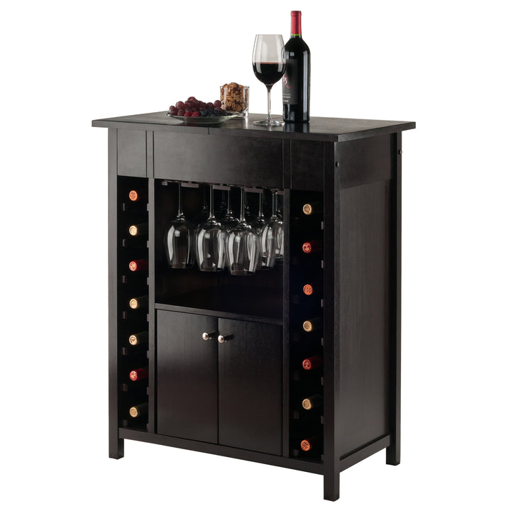 Yukon Wine Cabinet, Expandable Top, Espresso