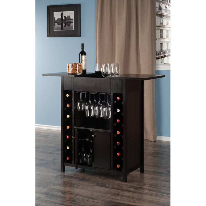 Yukon Wine Cabinet, Expandable Top, Espresso