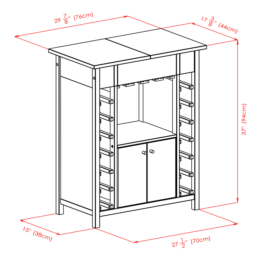 Yukon Wine Cabinet, Expandable Top, Espresso