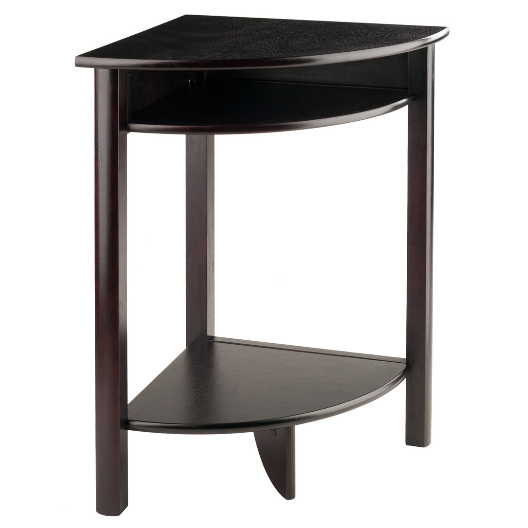 Liso Corner Table, Cube Storage, Espresso