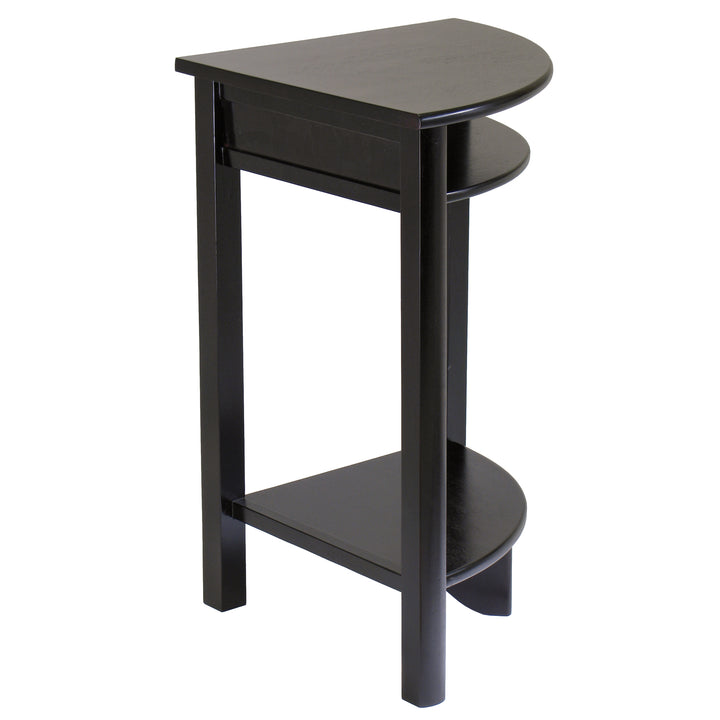 Liso Corner Table, Cube Storage, Espresso