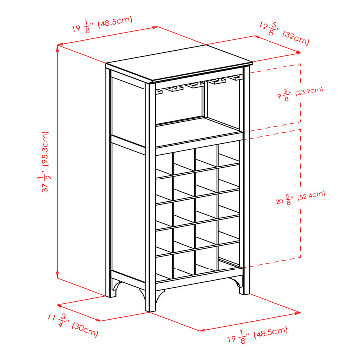 Ancona 20-Bottle Wine Cabinet, Espresso