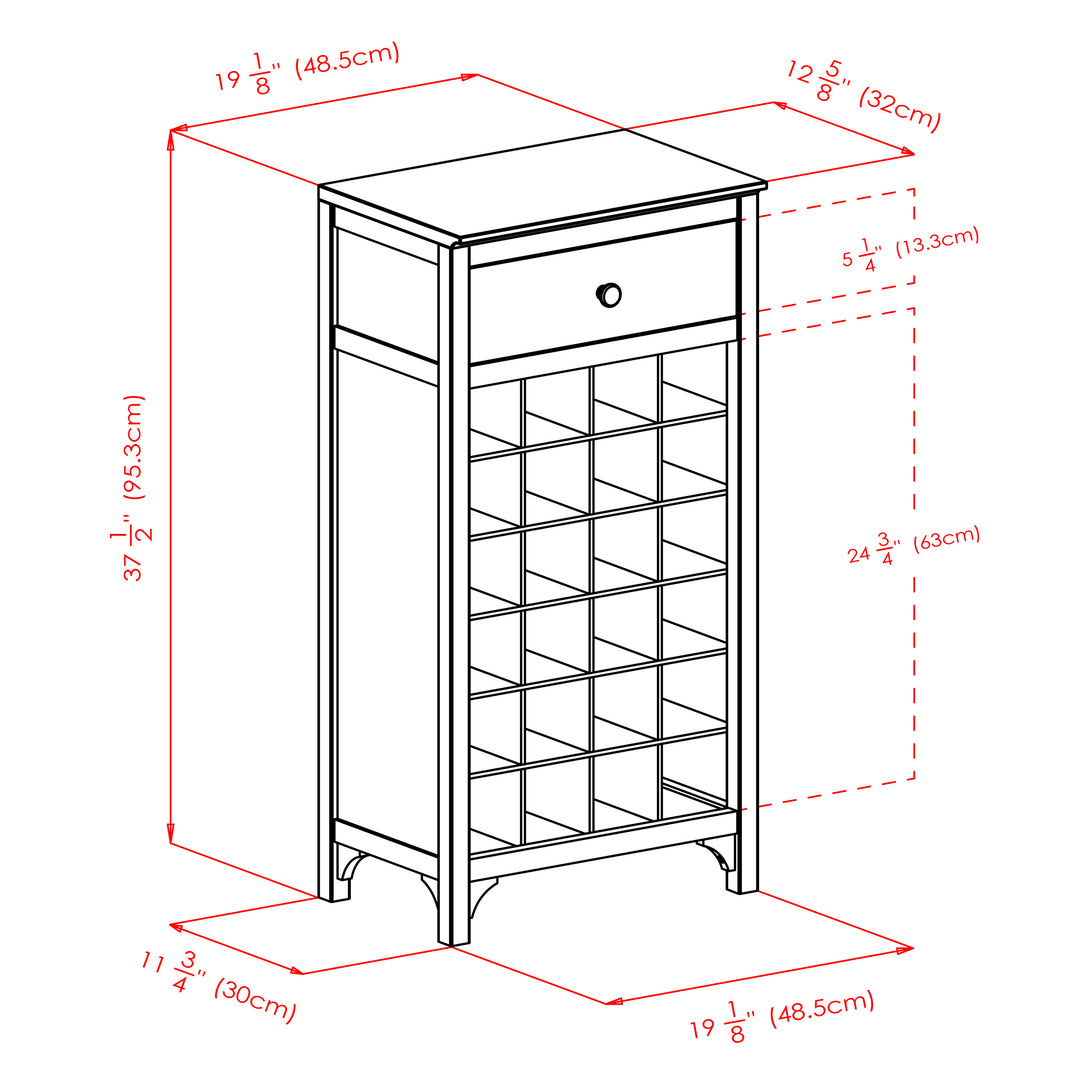 Ancona 24-Bottle Wine Cabinet, Espresso