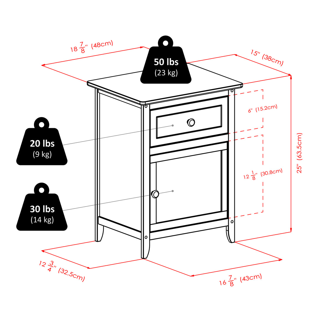 Eugene Accent Table, Nightstand, Espresso