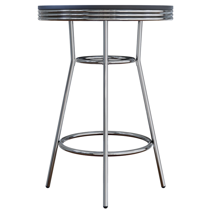 Summit Round High Table, Black and Chrome