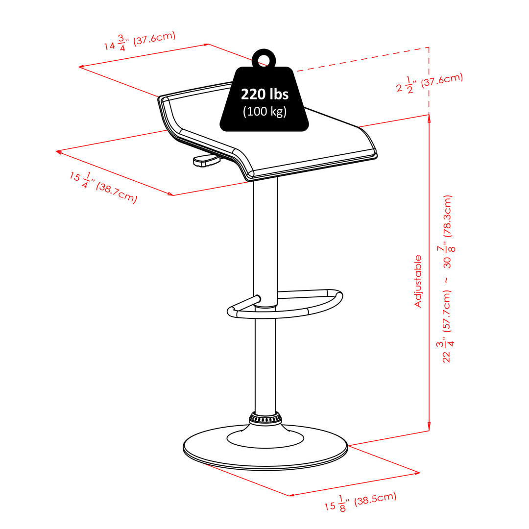 Spectrum 3-Pc Pub Table with Adjustable Swivel Stools, Black and Chrome