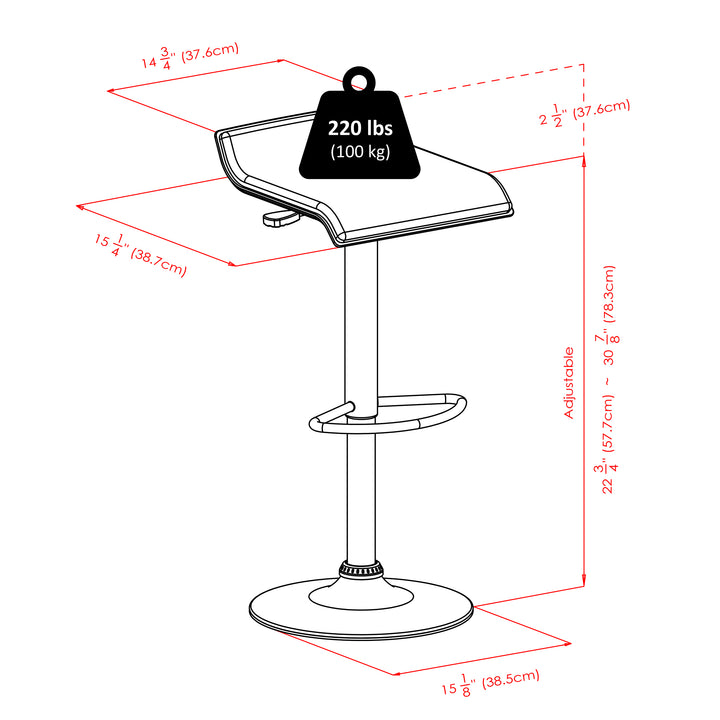 Spectrum 3-Pc Pub Table with Adjustable Swivel Stools, Black and Chrome