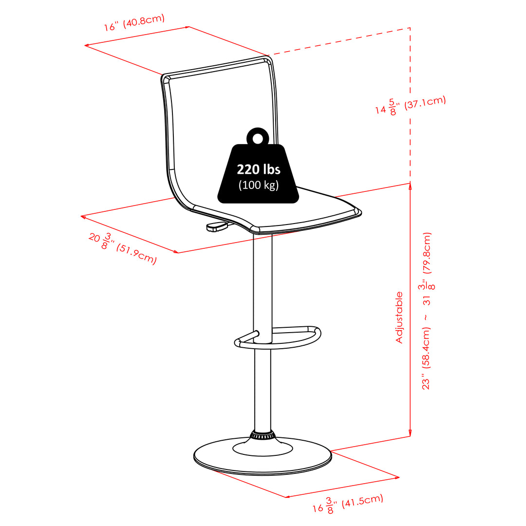 Spectrum 3-Pc Pub Table with High-back Adjustable Swivel Stools, Black and Chrome