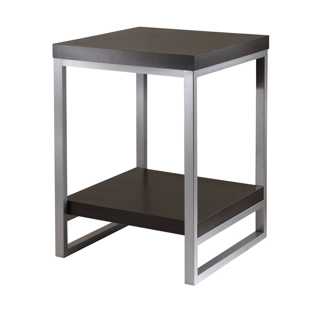 Jared End Table, Gray and Espresso