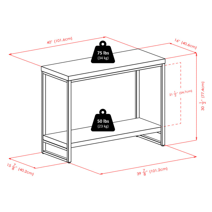 Jared Console Table, Gray and Espresso