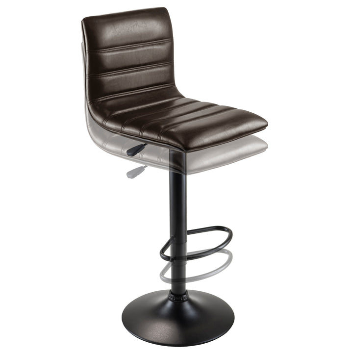 Holly Adjustable Swivel Stool, Black and Espresso