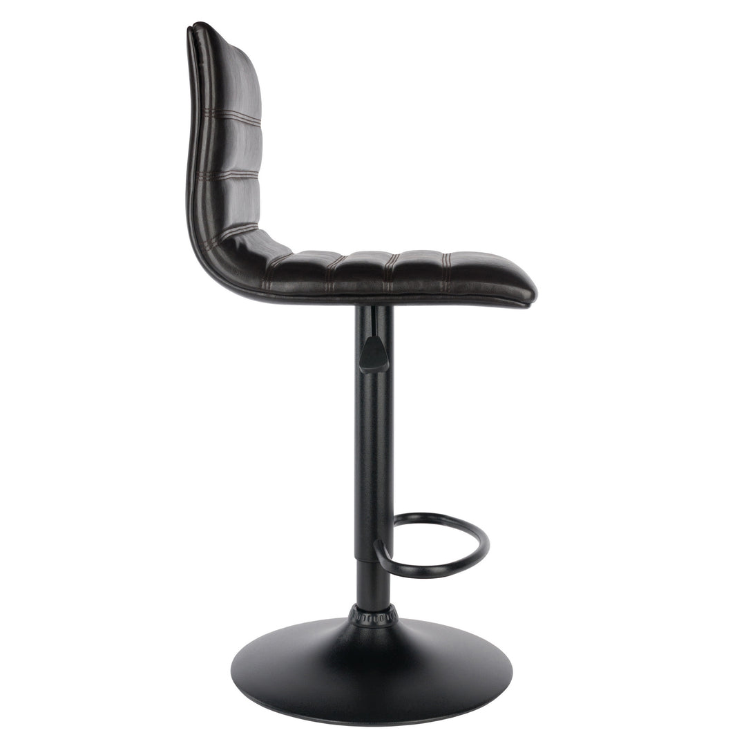 Holly Adjustable Swivel Stool, Black and Espresso