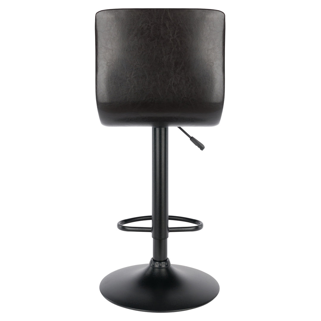 Holly Adjustable Swivel Stool, Black and Espresso