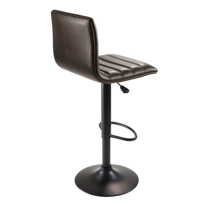 Holly Adjustable Swivel Stool, Black and Espresso