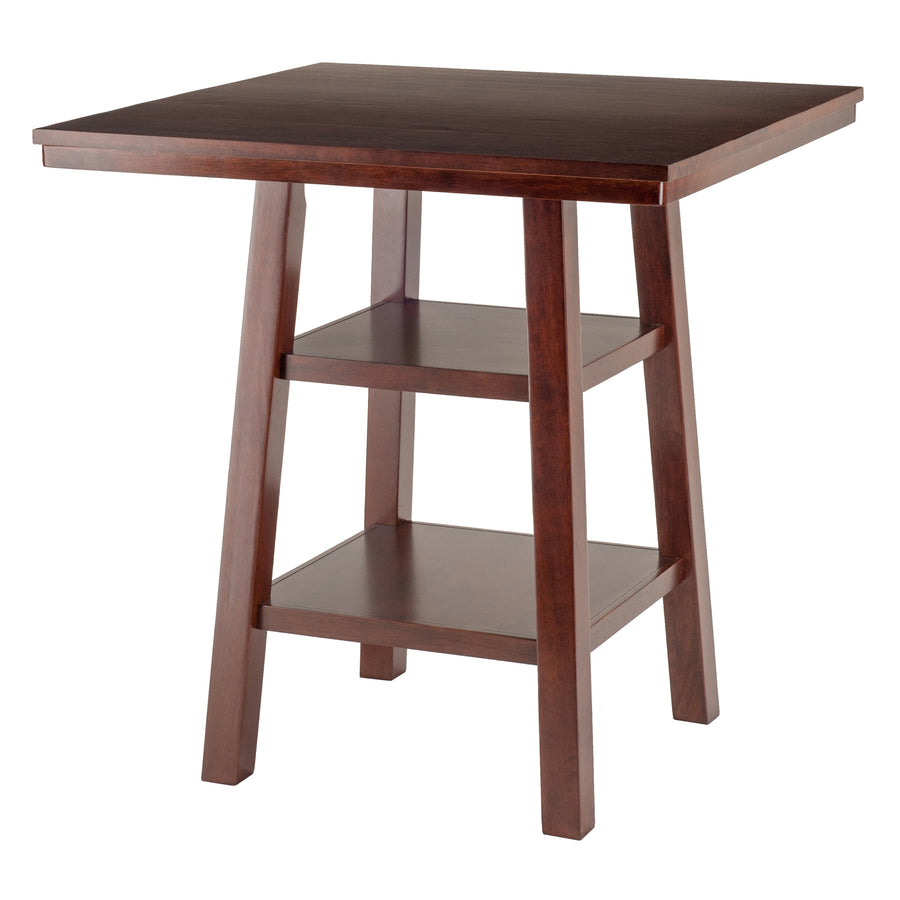 Orlando High Table with Shelves, Walnut