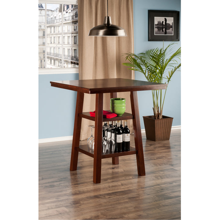 Orlando High Table with Shelves, Walnut