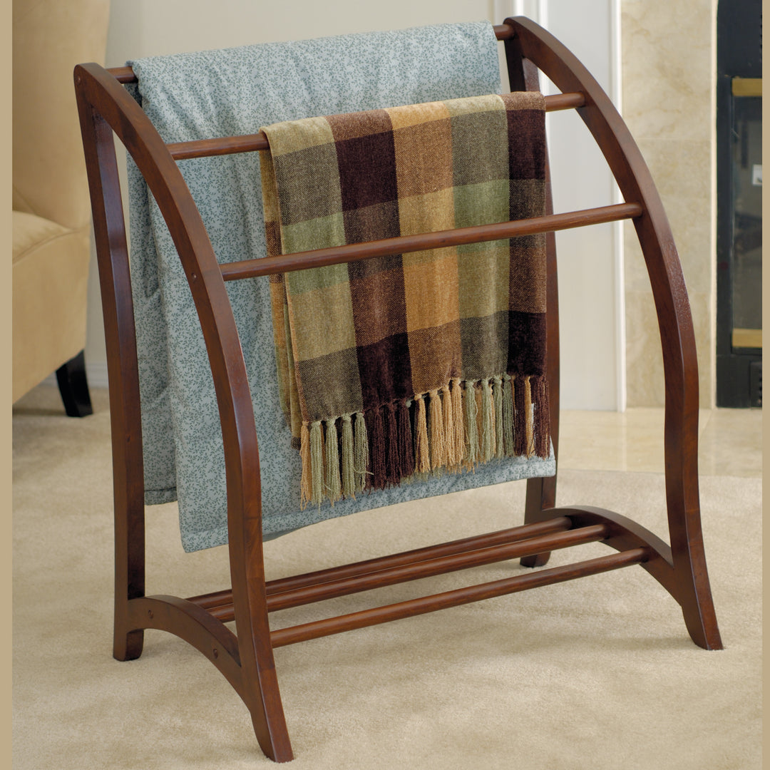 Betsy 3-Rod Blanket Rack, Walnut