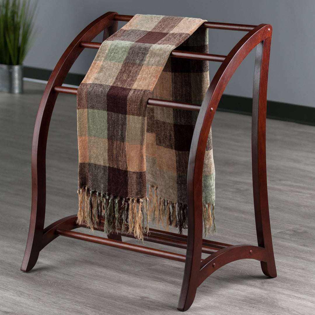 Betsy 3-Rod Blanket Rack, Walnut