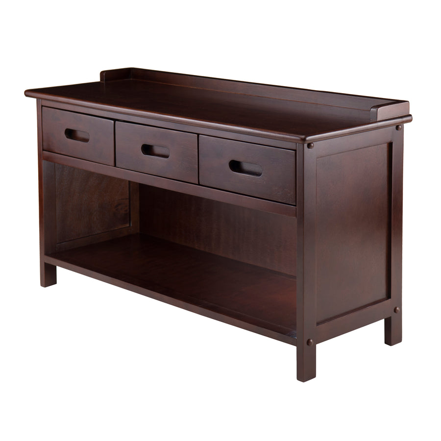 Adriana 3-Drawer Bench with Storage, Walnut 