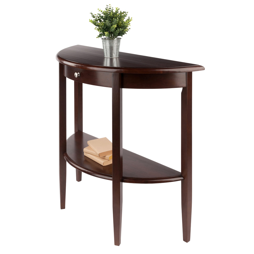 Concord Half Moon Console Table, Walnut