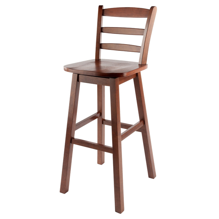 Scalera Ladder-back Swivel Seat Bar Stool, Walnut