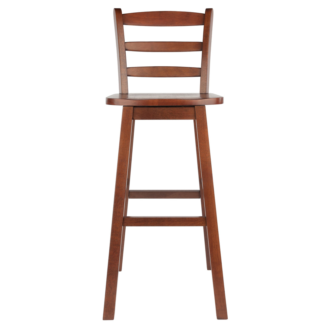 Scalera Ladder-back Swivel Seat Bar Stool, Walnut