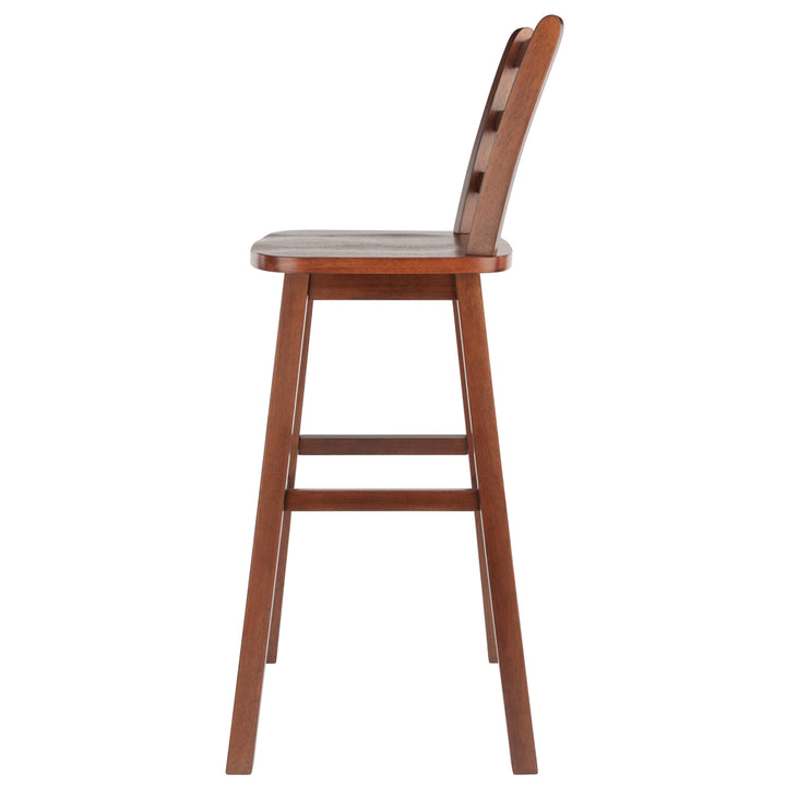 Scalera Ladder-back Swivel Seat Bar Stool, Walnut