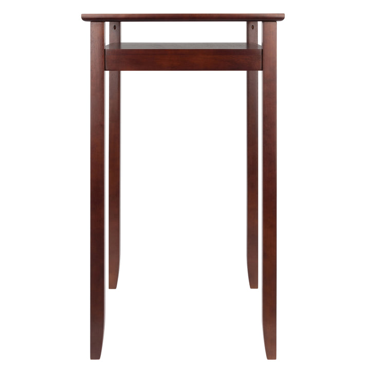 Halo Pub Table with Glass Display Shelf, Walnut