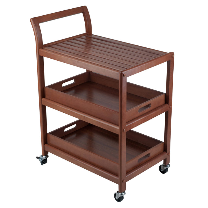 Albert 3-Tier Entertainment Cart, Walnut