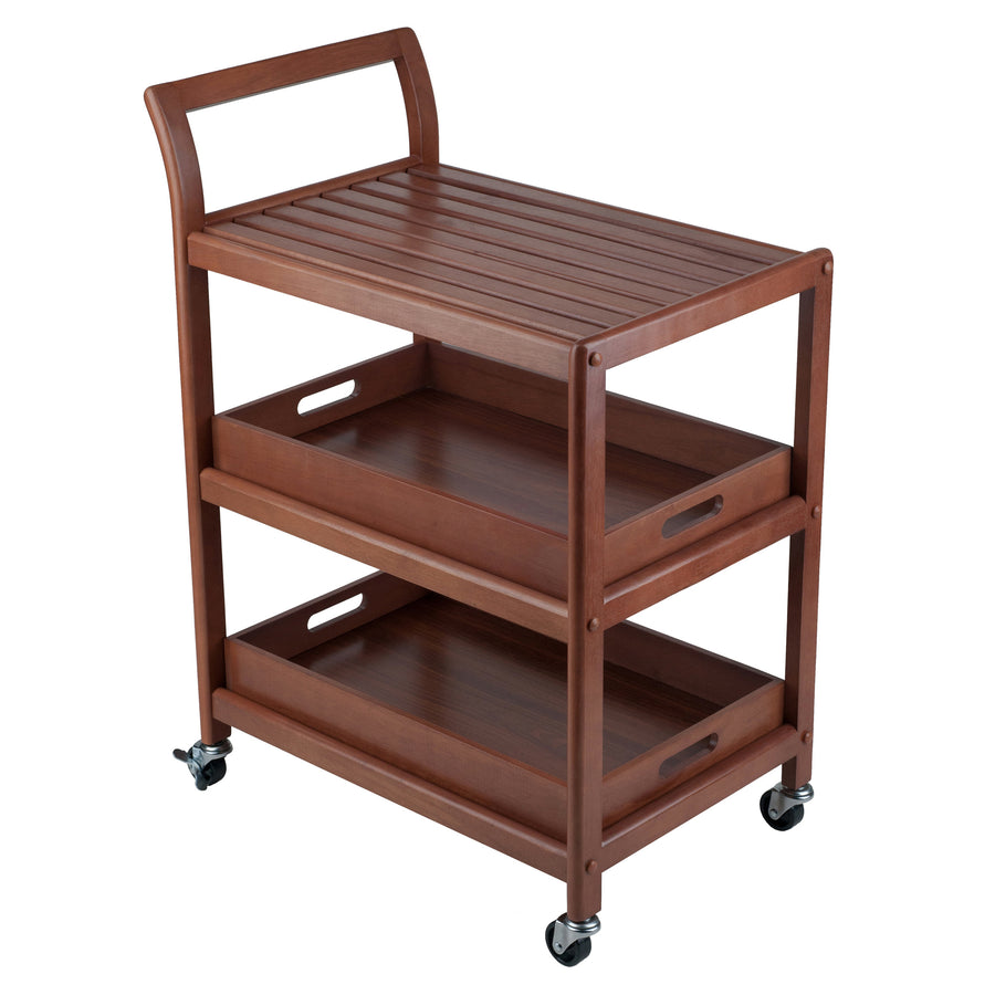 Albert 3-Tier Entertainment Cart, Walnut