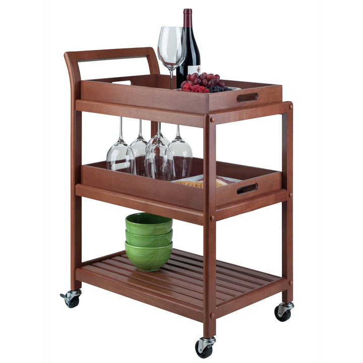 Albert 3-Tier Entertainment Cart, Walnut