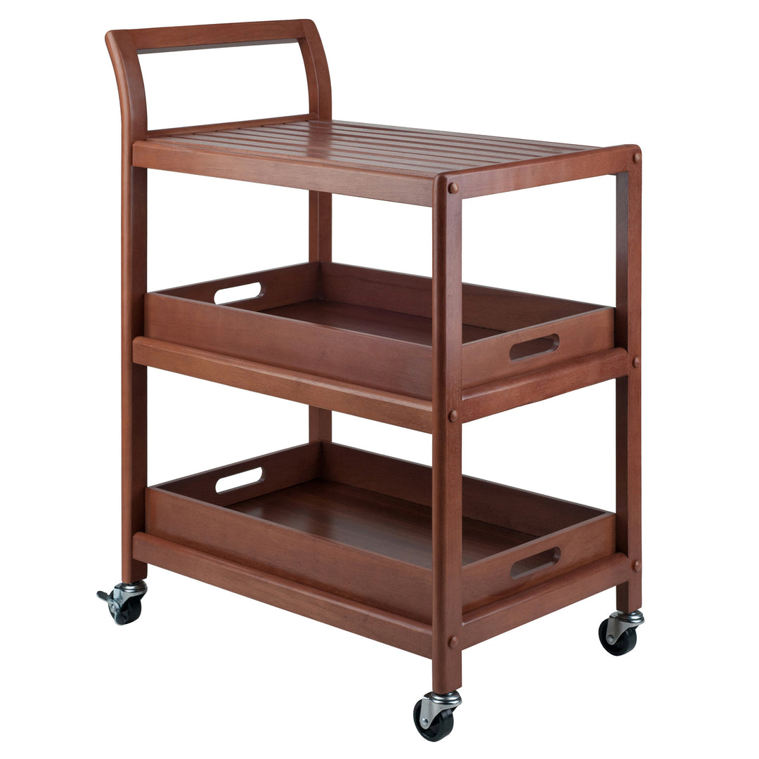 Albert 3-Tier Entertainment Cart, Walnut