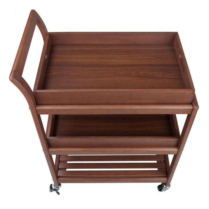 Albert 3-Tier Entertainment Cart, Walnut