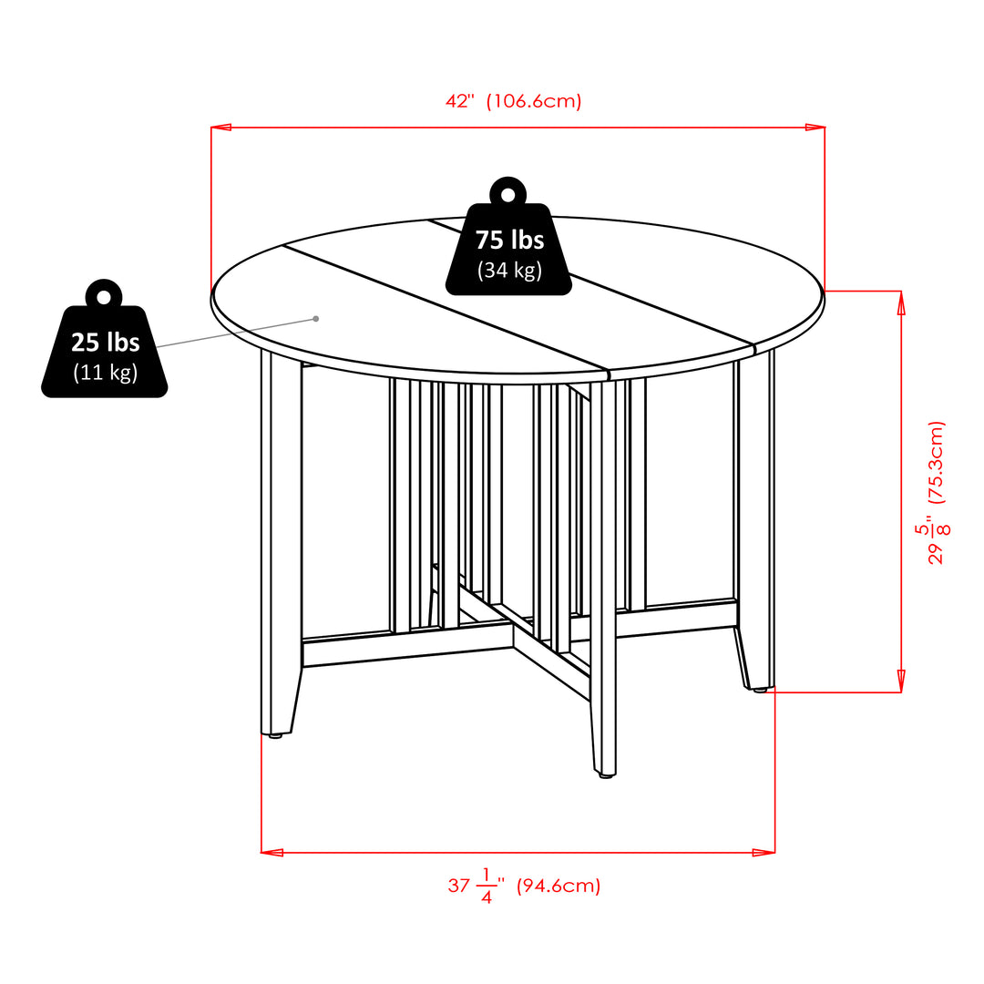 Alamo Double Drop Leaf Dining Table, Walnut