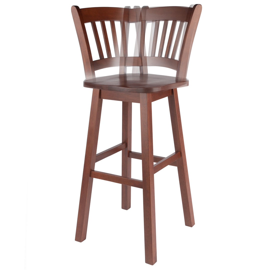 Fina Swivel Seat Bar Stool, Walnut