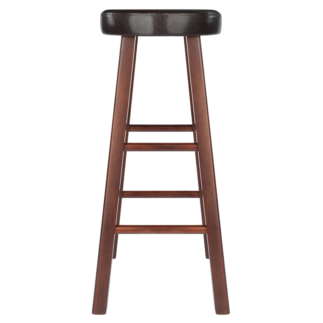 Maria 2-Pc Cushion Seat Bar Stool Set, Espresso and Walnut