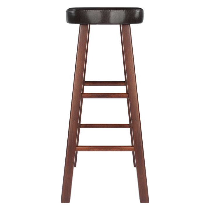 Maria 2-Pc Cushion Seat Bar Stool Set, Espresso and Walnut