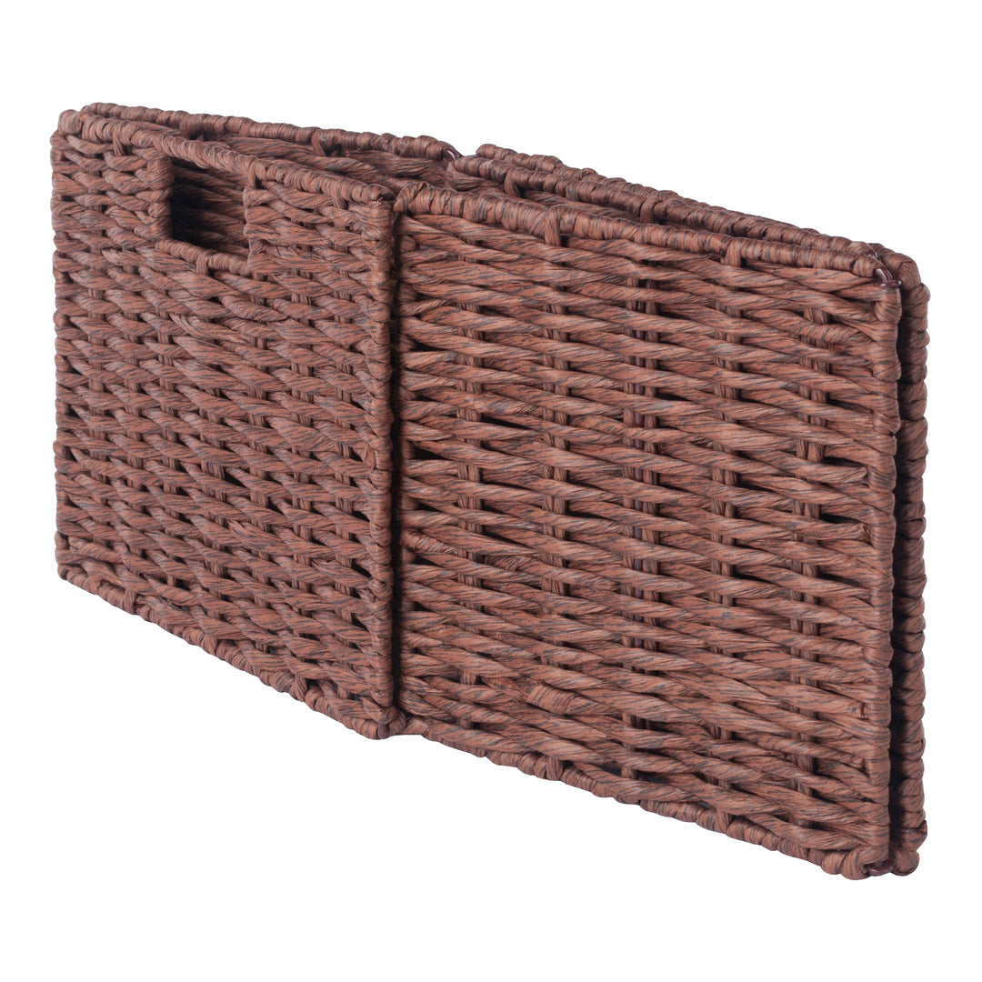 Tessa 2-Pc Foldable Woven Rope Basket Set, Walnut