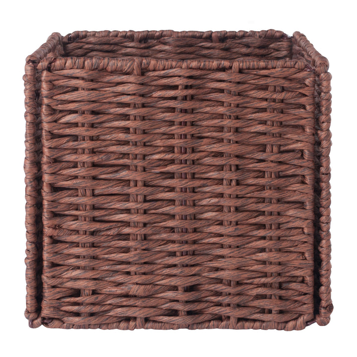 Tessa 2-Pc Foldable Woven Rope Basket Set, Walnut