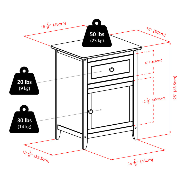 Eugene Accent Table, Nightstand, Walnut